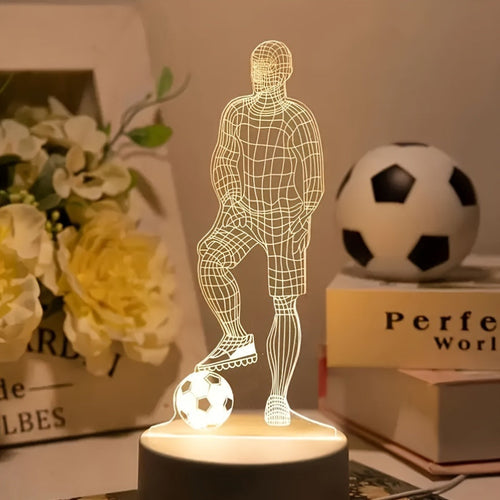 SportGlow - 3D Football Player Illusion LED Table Lamp with Acrylic Shade
