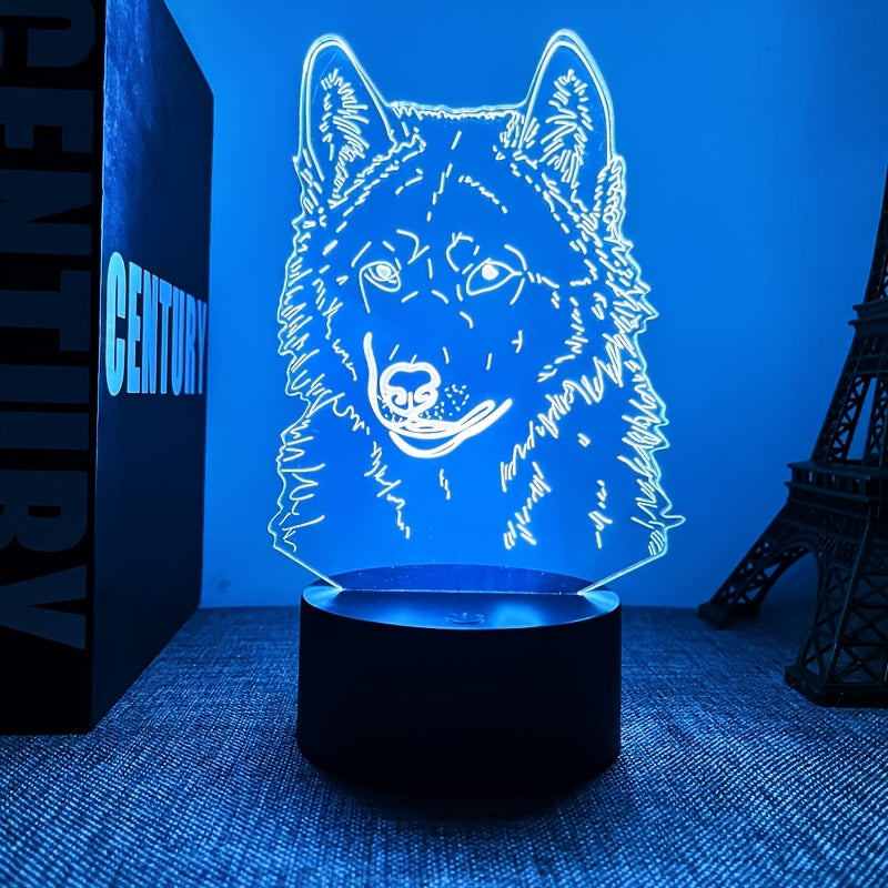 WolfLight - 3D Night Light with Touch Control and Black Base