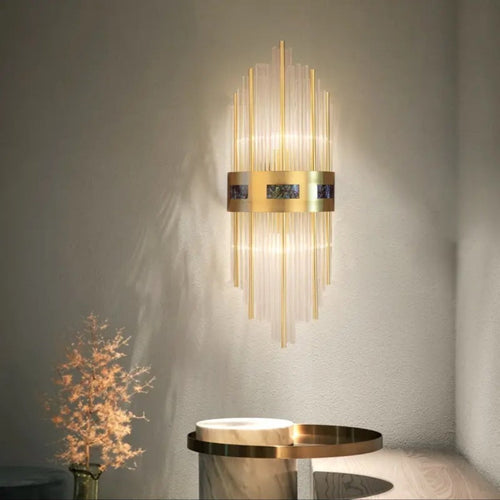Crystal LED Wall Light Gold - Living/Bedroom - Metal/Acrylic