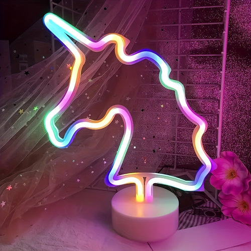 UnicornGlow - Neon Unicorn USB Table Lamp for Party & Decoration