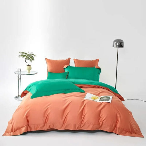 Dream Orange Green Duvet Cover Set – Egyptian Cotton
