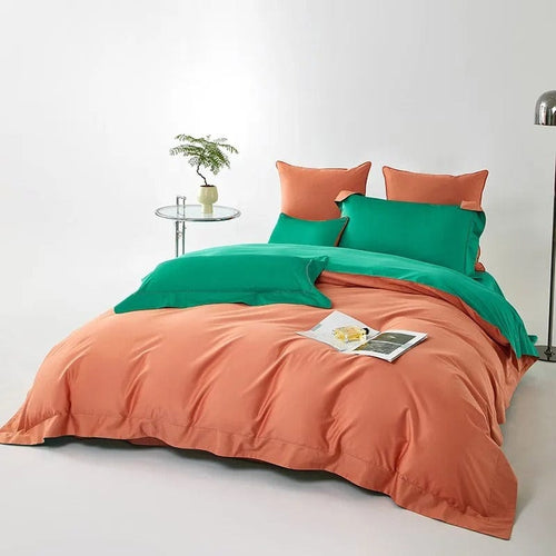 Dream Orange Green Duvet Cover Set – Egyptian Cotton