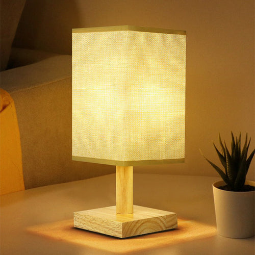 LuxeGlow - USB Table Lamp with Fabric Shade – Modern LED Night Light