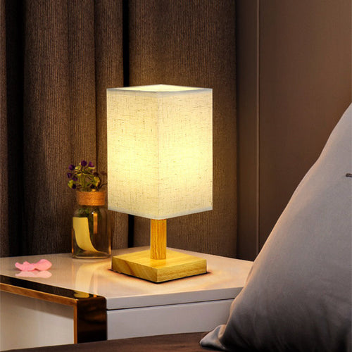 LuxeGlow - USB Table Lamp with Fabric Shade – Modern LED Night Light