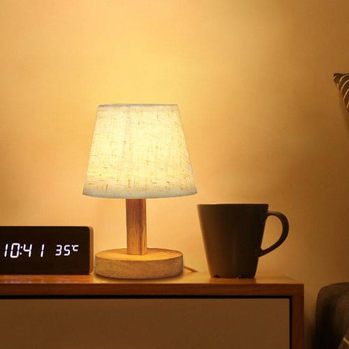 LumiWood – Dimmable LED Wooden Table Lamp for Bedroom & Living Room