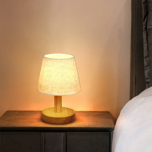 LumiWood – Dimmable LED Wooden Table Lamp for Bedroom & Living Room