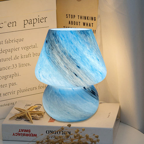 LumiGlow – Glass Mushroom Lamp with LED Lighting