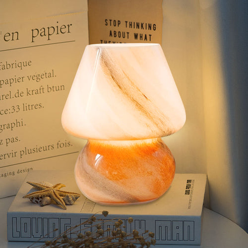 LumiGlow – Glass Mushroom Lamp with LED Lighting