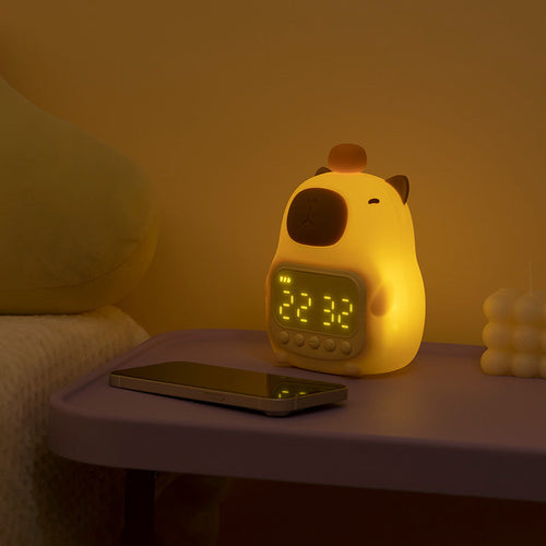 CapyGlow – Cute Capybara Night Light with LED and Alarm Clock for Children