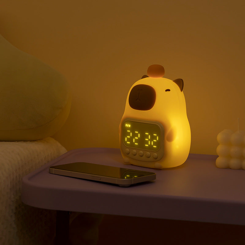 CapyGlow – Cute Capybara Night Light with LED and Alarm Clock for Children