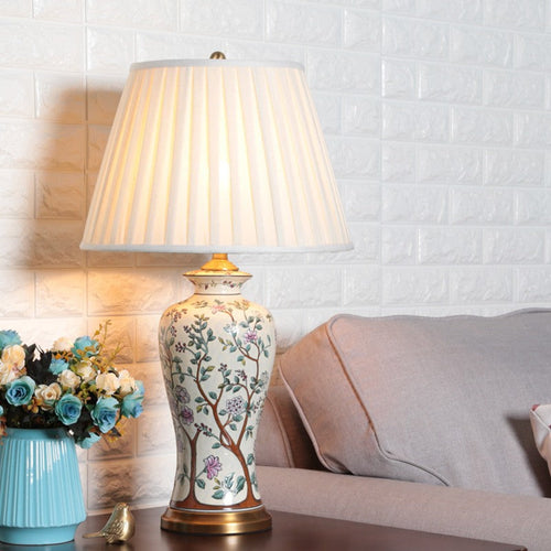 LumiCeram – Classic Ceramic Table Lamp for Atmospheric Lighting in Living Room & Bedroom