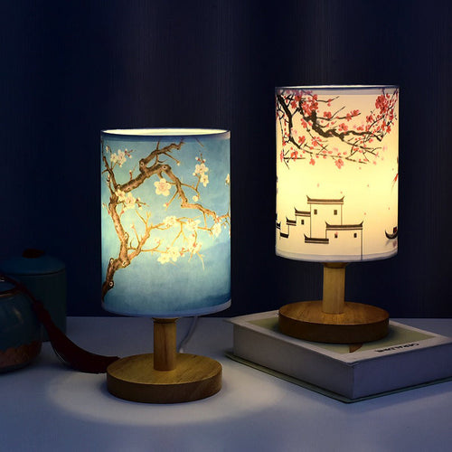 ZenGlow - Decorative Japanese Table Lamp with Wooden Base – Ambient Lighting