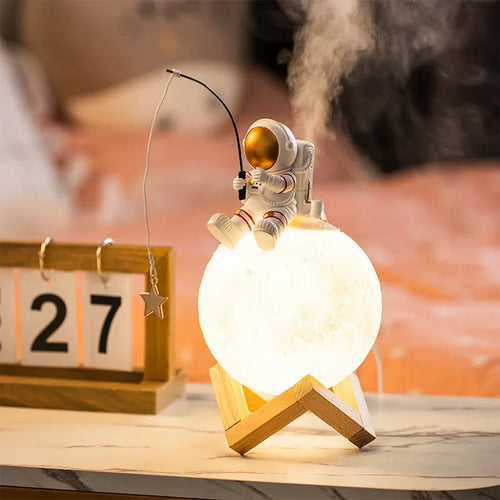 LumiMoon - 3D Astronaut Moon Lamp with LED Night Lighting and Dimmable Touch Control