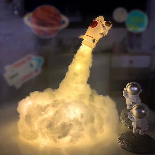 RocketGlow – Small LED Rocket Table Lamp for Children's Room & Decoration
