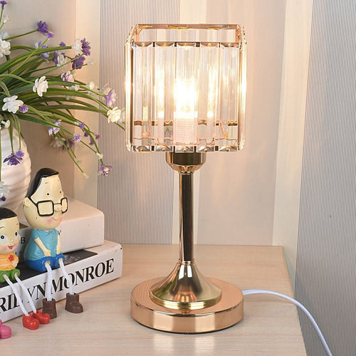 LumiGlow - Crystal Table Lamp with Dimmable LED Light