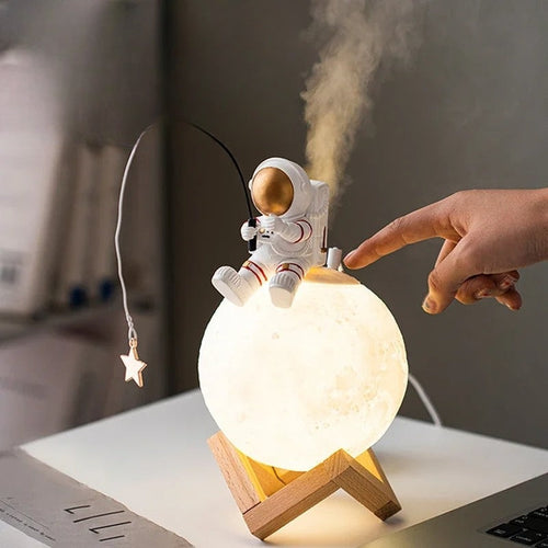 LumiMoon - 3D Astronaut Moon Lamp with LED Night Lighting and Dimmable Touch Control