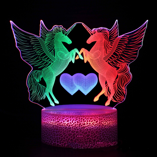 LumiUnicorn - 3D LED Night Light with Color Change and Magical Design