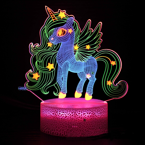LumiUnicorn - 3D LED Night Light with Color Change and Magical Design