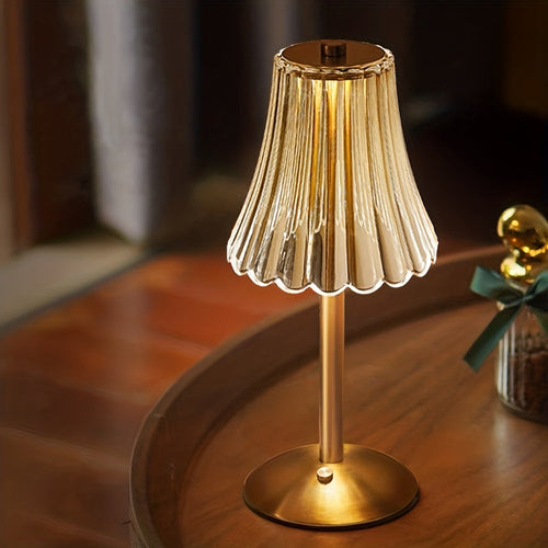 Crystaluxe - LED Crystal Table Lamp with Touch Control, Three-Color Light