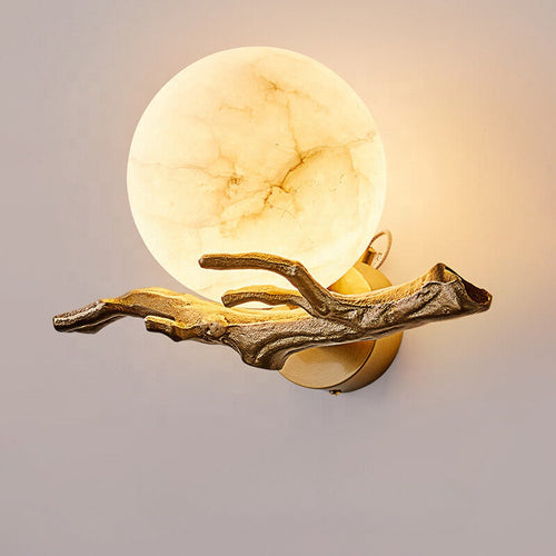 MarbleGlow - Wall Lamp with Copper Accents