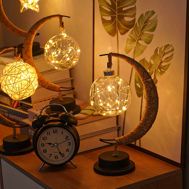 MoonLight - Wrought Iron LED Table Lamp with Decorative Desk Lamp Design
