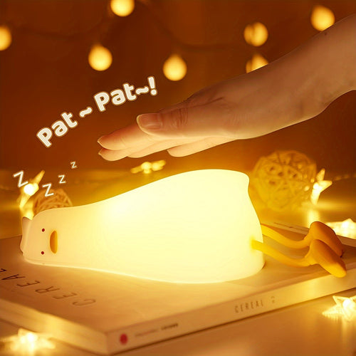 DuckGlow - Cute Duck Sleep Lamp with USB Rechargeable Battery and Dimmable Light