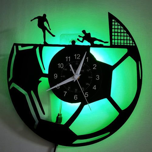Vinyl Record Wall Clock – Football Theme, Silent