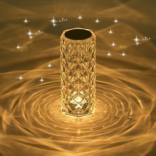LumiCrystal - Crystal Diamond Desk Lamp with 3-Color LED Lighting