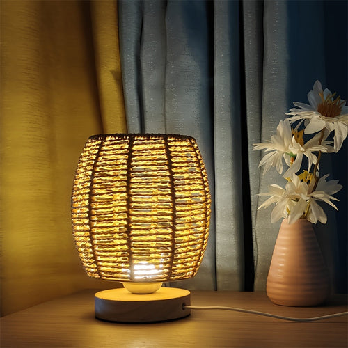 EcoLoom - Handmade Wooden Table Lamp with Warm LED Glow