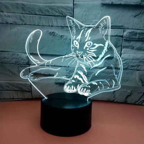 CatGlow - 3D Cat Night Light with 7 Color Touch Control