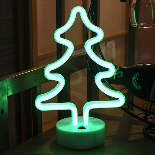 FestiveGlow - LED Neon Christmas Tree Lamp, USB/Battery Dual Power