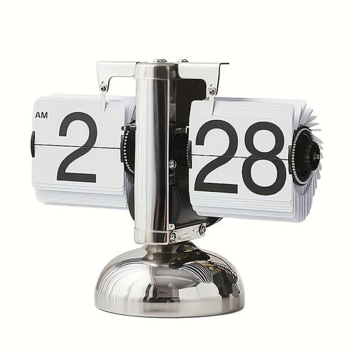 ClocTeck Automatic Flip Page Clock – Retro Desk Clock for Home & Office Décor