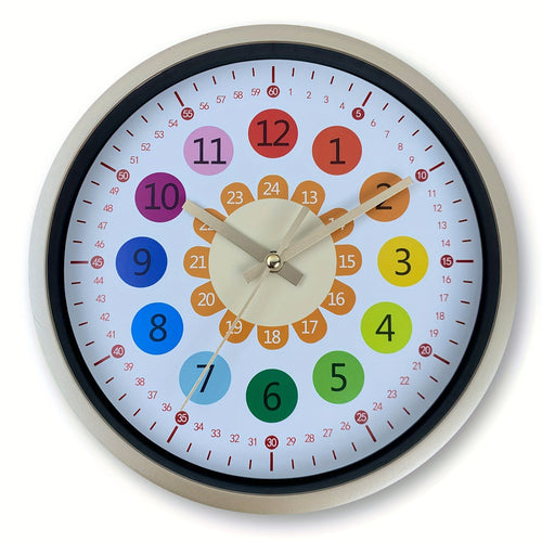 8-Inch Plastic Wall Clock – Sunflower Design, Silent