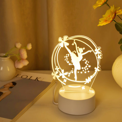 SpaceLamp - 3D Ballet Dancer LED Night Light USB Powered