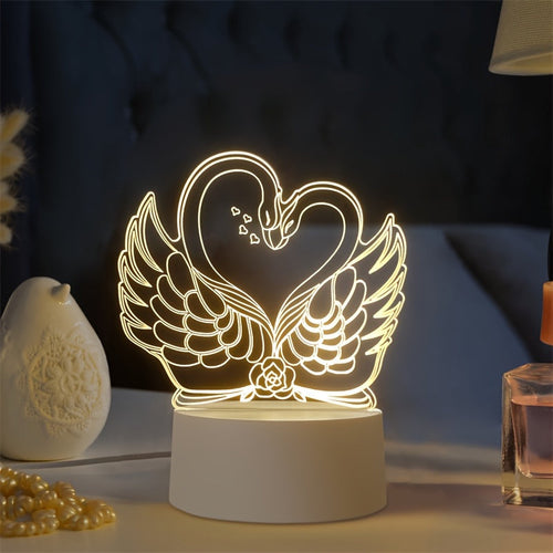 SwanLight - USB Powered 3D LED Table Lamp with Acrylic Frame