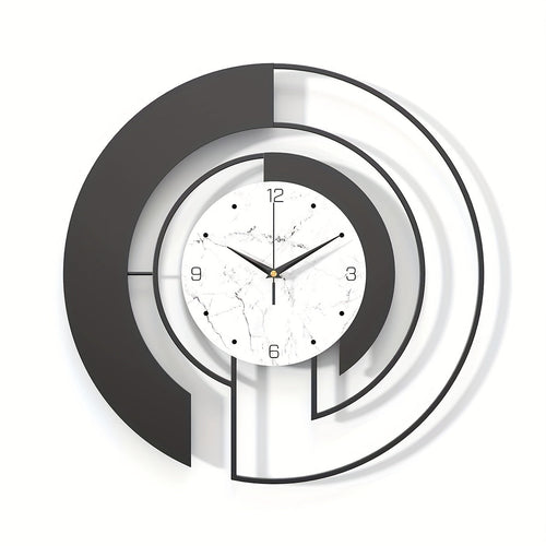 GeoClock – Silent Geometric Wall Clock in Black Metal