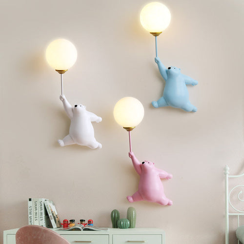 Fateh Design Bear LED Indoor Wall Light White - Kids Room/Bedroom