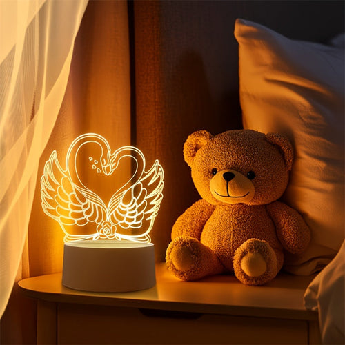 SwanLight - USB Powered 3D LED Table Lamp with Acrylic Frame
