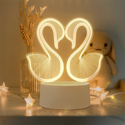 SwanLight - 3D LED Table Lamp with Acrylic Frame