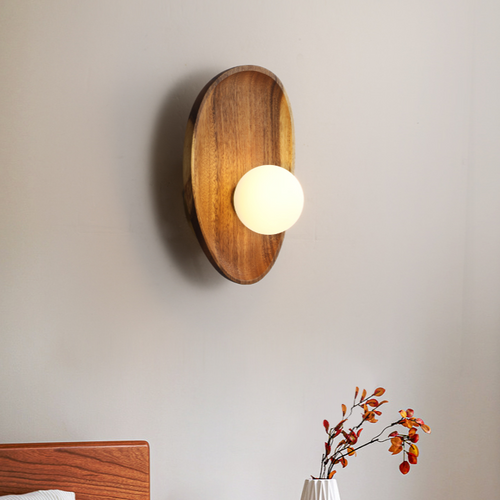 WoodGlo – Minimalist Solid Wood Wall Lamp with LED Lighting