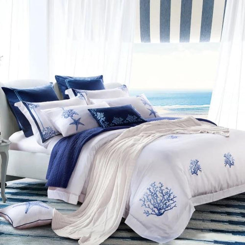 Blue Coral Duvet Cover Set – Egyptian Cotton
