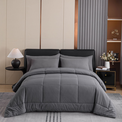 3-Piece Comforter Set (1 Duvet + 2 Pillowcases, No Insert) – Soft Breathable Box Stitch Quilt Hotel Quality Comforter, Machine Washable