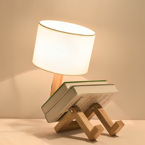NordicLight - Scandinavian Table Lamp with Bookshelf