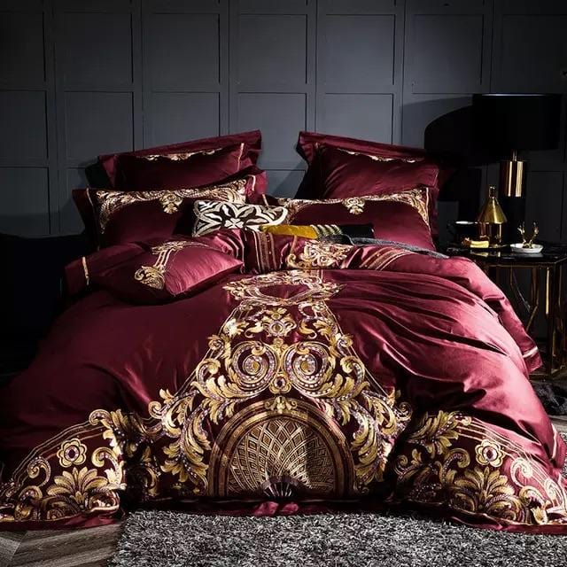 Golden Fier Red & Gold Duvet Cover Set (Egyptian Cotton)