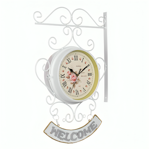 Elegant Double-Sided Garden Wall Clock