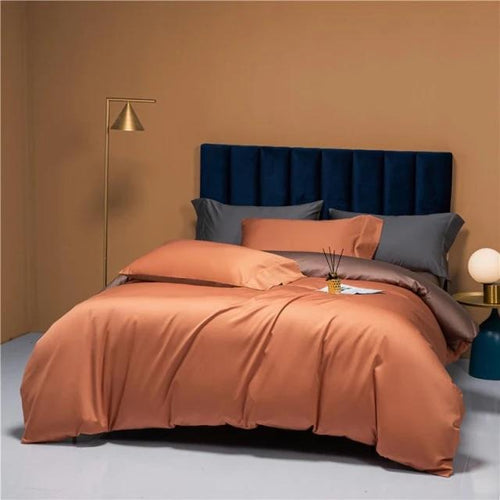 Prairie Orange Reversible Duvet Cover Set – Egyptian Cotton