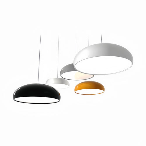 Celestia Round LED Pendant Lights - White Metal for Bedroom and Living Room