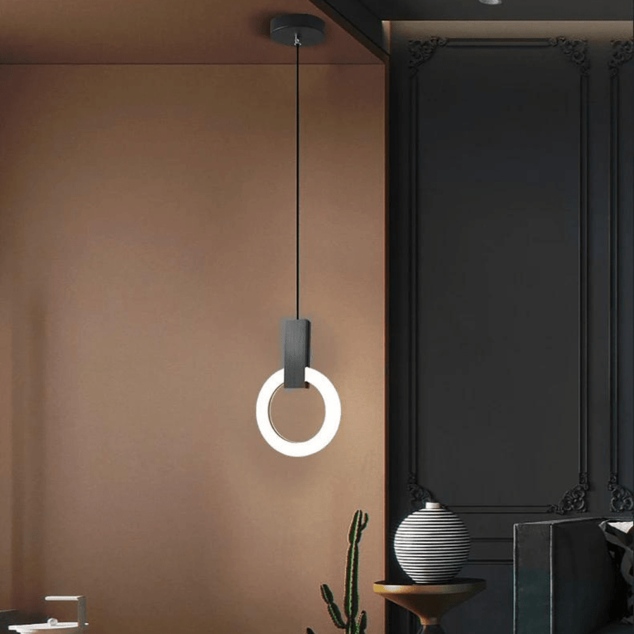 Nordic Wooden LED Pendant Light Circular