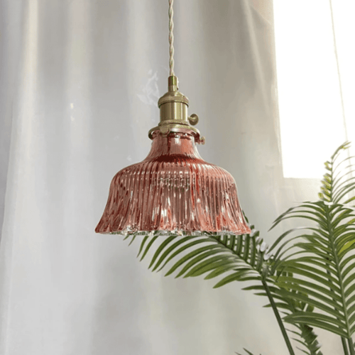 Vintage Scandinavian Glass Pendant Light