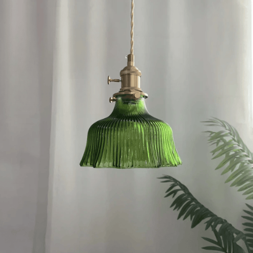 Vintage Scandinavian Glass Pendant Light